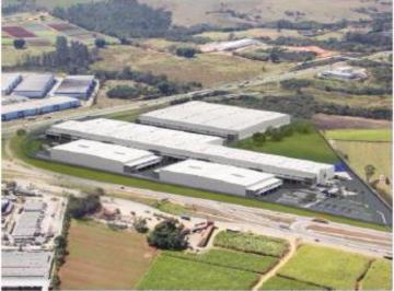 Perspectiva Aérea · Galpão Industrial em Condomínio para Locação em Atibaia-SP, Bairro Ponte Alta: 6 Vagas de Garagem e
