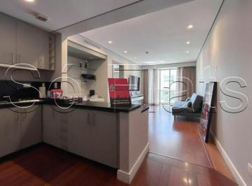 Apartamento · 60m² · 1 Quarto · 1 Vaga · Flat alto padrão 60m² no Itaim Bibi, suíte com hidro, varanda e vaga