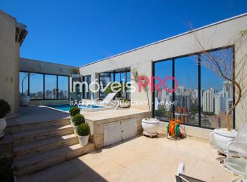 Apartamento · 390m² · 4 Quartos · 5 Vagas · Cobertura de 389m² com 4 suítes, 5 vagas e piscina privativa no Campo Belo.