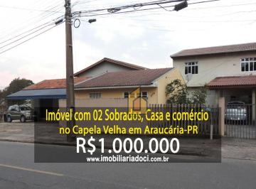 d01cbba90521f3466601e2a1df1e169edb6be6b0 · Imóvel com 02 Sobrados, 01 Casa e 01 Comércio no Bairro Capela Velha em Araucária-PR - A venda por