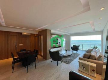 Sala · Apartamento Frente Mar, 2 Dormitórios (2 Suítes), 2 Vagas, Área de Lazer, Jardim Astúrias, Guarujá/S