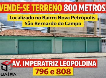 Terreno · 800m² · 5 Quartos · 3 Vagas · Terreno à venda 5 quartos 1 suíte 3 vagas Nova Petrópolis - São Bernardo do Campo - SP