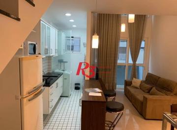 2bcd396e12d6c3610fbb2f50a770ac2dffb80bd9 · Loft com 1 dormitório, 69 m² - venda ou aluguel - Gonzaga - Santos/SP