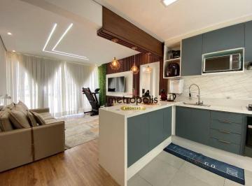 Sala de Estar · Apartamento com 2 dormitórios à venda, 58 m² por R$ 590.000,00 - Nova Gerti - São Caetano do Sul/SP