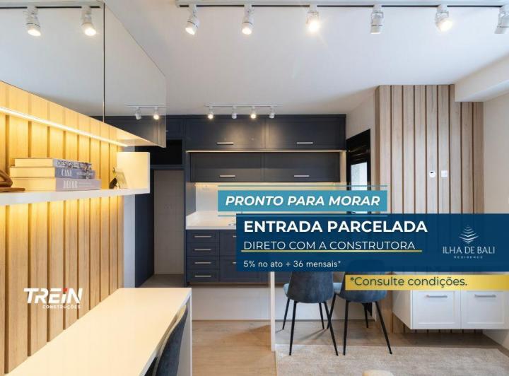 Imóvel novo vertical , Curitiba · Ed. Ilha de Bali no Alto da XV | APTOS PRONTOS Studios, 1 e 2 Quartos | Garden