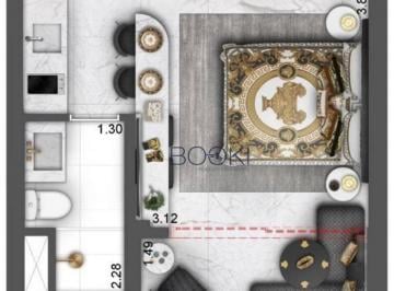 Planta 28m² · Oportunidade - Villa Versace - 28m² - Moema
