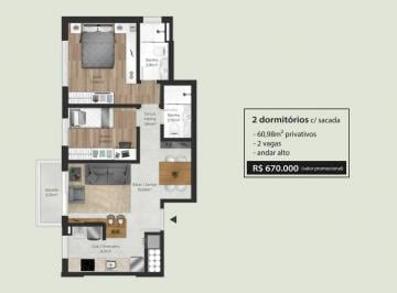 Apartamento · 60m² · 2 Quartos · 2 Vagas · Apartamento em Rua José de Alencar - Menino Deus - Porto Alegre/RS