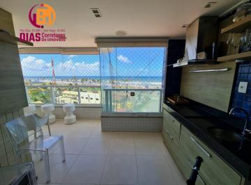 Apartamento · 96m² · 2 Quartos · 2 Vagas · Apartamento com varanda gourmet mobiliado e decorado em frente ao mar com 96m2 para venda com 2,4, r