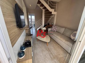 2dd3864668e45c8a70af25e09bd3fbdee1585054 · Apartamento Duplex com 1 dormitório para alugar, 60 m² por R$ 6.320,00/mês - Gonzaga - Santos/SP
