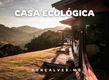 Casa de 3 quartos, Gonçalves · Casa sustentável com aquecimento de piso e rio no quintal, 3.8 km Gonçalves - MG