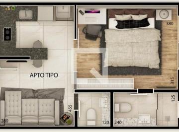 Apartamento · 33m² · 1 Quarto · 1 Vaga · Apartamento à Venda - São Luíz, 1 Quarto,  33 m² - Belo Horizonte