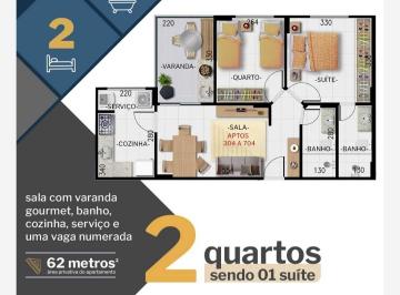 Apartamento · 62m² · 2 Quartos · 1 Vaga · Apartamento 2 quartos no bairro Morro da Glória por R$413.000,00