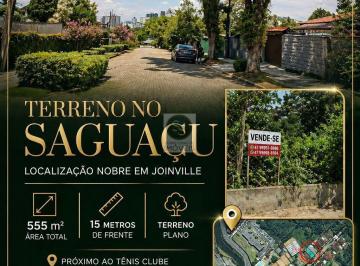 Terreno · 555m² · ️ Terreno Plano à Venda no Prestigiado Bairro Saguaçu, Joinville/SC