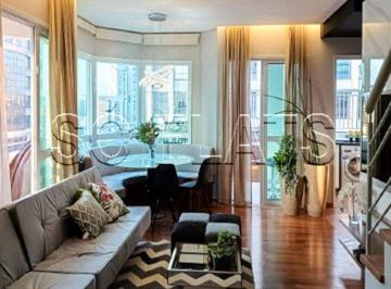 Apartamento · 109m² · 3 Quartos · 2 Vagas · Duplex de luxo na Vila Olímpia com hidro, solarium e 2 suítes