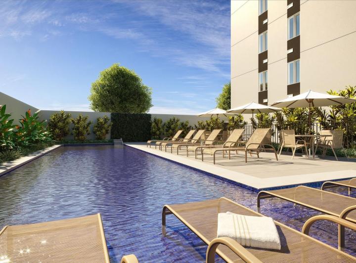 Piscina com deck molhado · Apartamento São Paulo - Vila Guilherme - Vivaz Vila Guilherme