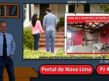 Foto 01 · Casa nova para locação em rua planta de transito local e vista para Mata do Jambreiro.
