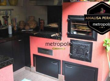 Churrasqueira · Sobrado com 3 dormitórios para alugar, 161 m² por R$ 8.528,60/mês - Jardim São Caetano - São Caetano