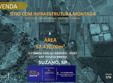 Rural , Suzano · Chácara/Sítio com  57.410,00 m² em Suzano à Venda