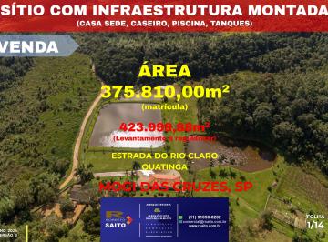 Rural de 4 quartos, Mogi das Cruzes · Chácara/Sítio com  375.810,00 m² por R$ 4.500.000