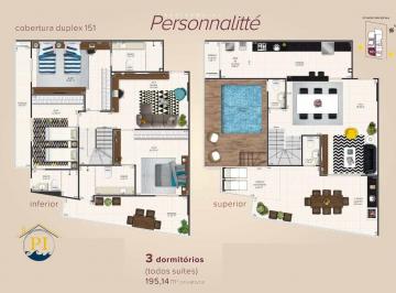 Apartamento · 195m² · 3 Quartos · 3 Vagas · Cobertura com 3 dorms, Aviação, Praia Grande - R$ 1.63 mi, Cod: 975