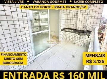 Apartamento · 75m² · 2 Quartos · 1 Vaga · CANTO DO FORTE, 2 DORM 1 SUÍTE,1 VAGA, SACADA GOURMET ENTRADA DE R$ 200 MIL