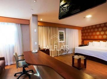 Sala integrada  ao quarto · Flat com 2 quartos aconchegantes à venda, 45 m² próximo ao Shopping Ibirapuera - Moema - São Paulo/S