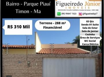 Casa de 3 quartos, Timon · Casa - Parque Piauí - Timon-MA - Financiável