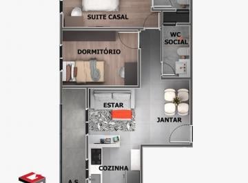 Apartamento · 57m² · 2 Quartos · 1 Vaga · Apartamento à venda 2 quartos 1 suíte 1 vaga Rudge Ramos - São Bernardo do Campo - SP