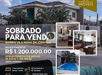 Casa · 250m² · 3 Quartos · 4 Vagas · Sobrado Averbado à Venda na Vila Nova, Joinville/SC - Espaço e Conforto em Um Só Lugar
