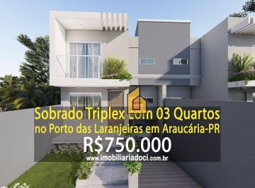 180d82fa51f4521d399aabc1f233c8d4b02013c8 · Sobrado com 3 dormitórios à venda, 110 m² por R$ 750.000,00 - Porto das Laranjeiras - Araucária/PR