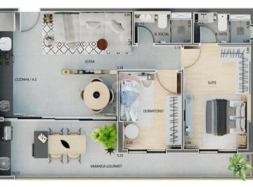 Apartamento · 65m² · 2 Quartos · 1 Vaga · NOVO Apartamento em santos - Acima 10º Andar