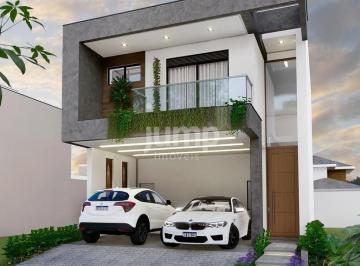 Fachada principal na concepção do projeto arquitetônico · Brisas Condomínio Parque - Casa nova com 3 dormitórios à venda, condomínio fechado, 167 m² - Deltavi