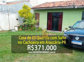 7d0bc248f7914ed253be8501e9fa3c5774b62751 · Casa de 03 Quartos com suíte no Cachoeira em Araucária-PR - A venda por R$371.000,00