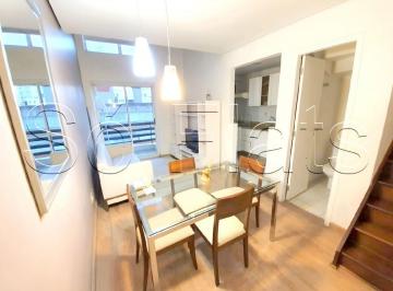 Apartamento · 65m² · 1 Quarto · 1 Vaga · Flat totalmente equipado em Moema disponível para locação com 1 dormitório e 1 vaga de garagem.