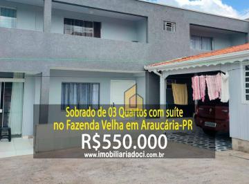 b024800dfb05ad8c4b80b6e6fecb6135fc01b993 · Sobrado de 03 Quartos com suíte no Fazenda Velha em Araucária-PR  - A venda por R$550.000,00