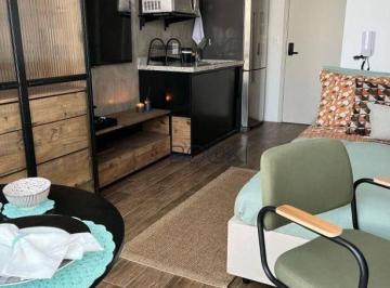 Sala e Cozinha · Oportunidade - Studio mobiliado á locação e venda no brooklin..