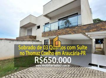 deb2533d61f1df55991dbe83f9ce19a3fe39ddd0 · Sobrado com 03 Quartos com Suíte no Thomaz Coelho em Araucária-PR  - A Venda por R$ 650.000,00