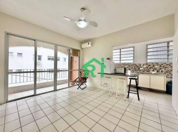 Sala · Apartamento com 1 quarto, 1 vaga à venda em Pitangueiras, Guarujá.