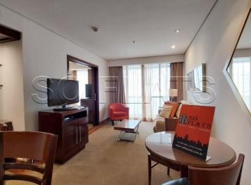 Apartamento · 60m² · 1 Quarto · 1 Vaga · Flat mobiliado 60m² no Itaim Bibi George V, 1 suíte com hidro, varanda e 1 vaga