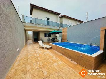 Casa · 115m² · 4 Quartos · 3 Vagas · CASA NOVA 4 QUARTOS 2 SUÍTES COM PISCINA 100M MAR ITANHAÉM/SP