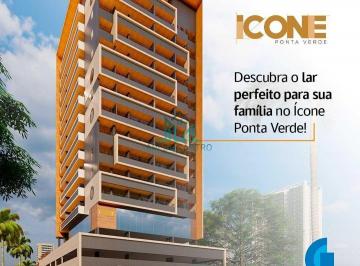 Apartamento · 43m² · 1 Quarto · 1 Vaga · Icone Ponta Verde - Apartamento Quarto e Sala, 45m², Varanda na Dep José Lages, Pertinho da Praia de