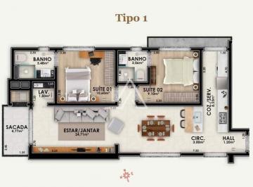 Apartamento · 71m² · 1 Vaga · APARTAMENTO DOIS DORMITÓRIOS, SENDO 2 SUÍTES | FRATELLO | BAIRRO SÃO CRISTOVÃO - PASSO FUNDO/RS