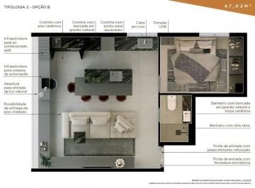 Apartamento · 47m² · 1 Quarto · 1 Vaga · Studio à venda em Centro - São Caetano do Sul | Cinerama Imóveis