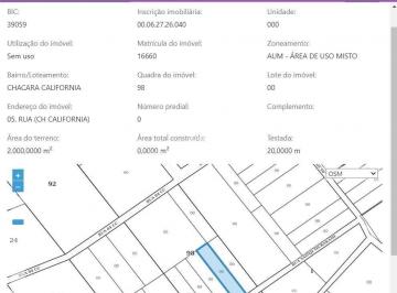 Terreno · 2000m² · Terreno Lote a venda direto com o proprietário - Chácaras Califórnia - Dourados-MS-20m de frente(tes