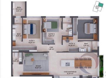 planta patioartes · Apartamento de 3 dorms no bairro Pedra Branca