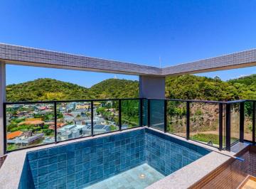 Piscina privativa no terraço da cobertura, com vista para os morros · Cobertura com 203m² e 4 Suítes no Privilége Brava, Lazer Completo