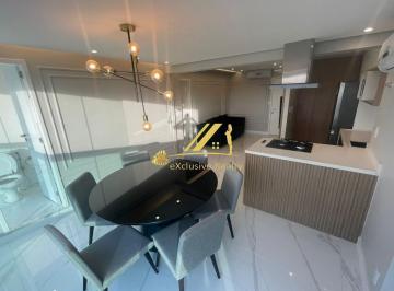 Foto 02 · Quarto e sala, 59m2, finamente decorado com lavabo e mobiliado, 1 vaga de garagem.Celebration Gariba