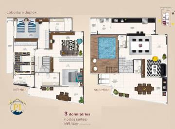 Apartamento · 198m² · 3 Quartos · 6 Vagas · Cobertura com 3 dorms, Aviação, Praia Grande - R$ 1.44 mi, Cod: 2193