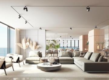 Living · VENHA MORAR EM UMA MANSÃO DE 410M² NO 52º ANDAR FRENTE AO MAR DE BALNEÁRIO CAMBORIÚ - Apartamento à 