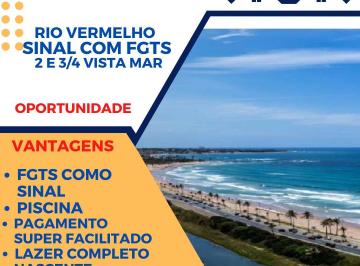 Apartamento · 49m² · 2 Quartos · 1 Vaga · 2/4 com 49 M2, Vista mar espetacular 1 Suítes Rio Vermelho, amaralina,Pituba,Ondina